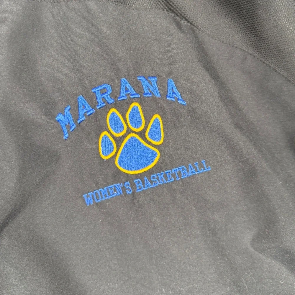 Y2K Russell Marana Basketball‎ Lightweight Pullover Jacket XL Black Team Issue